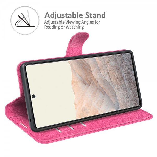Google Pixel 6 Pro Etui Litchi Magenta