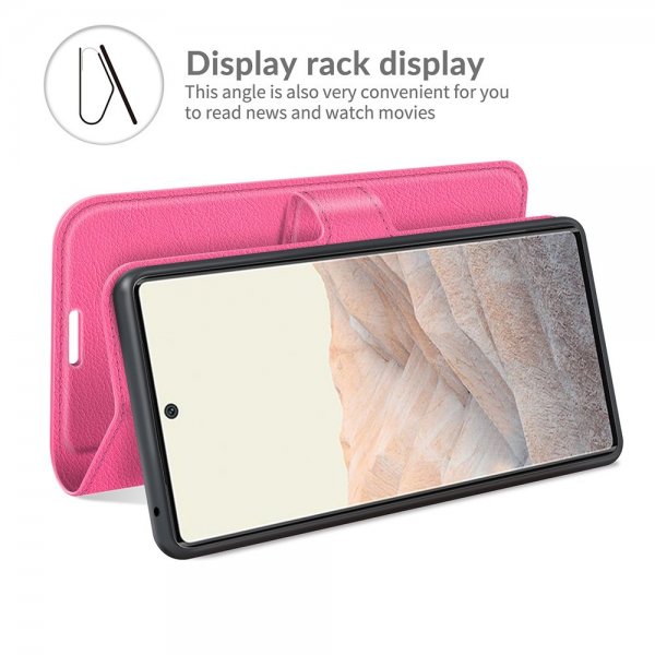 Google Pixel 6 Pro Etui Litchi Magenta