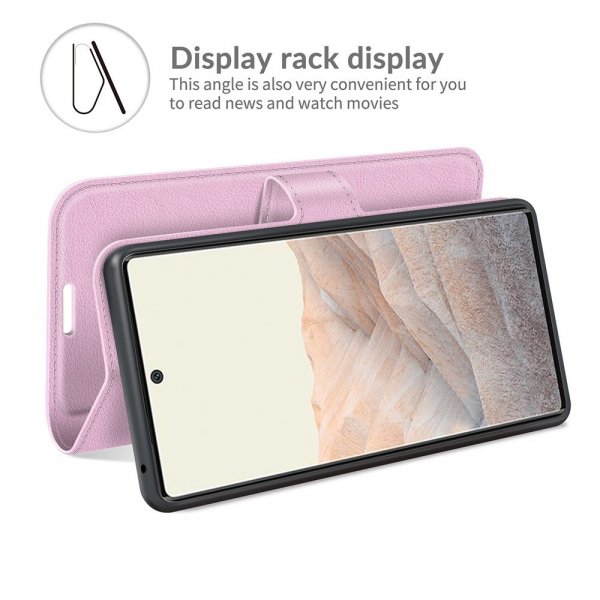 Google Pixel 6 Pro Etui Litchi Rosa