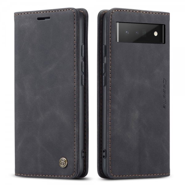 CaseMe Google Pixel 6 Pro Etui Retro Flip Svart