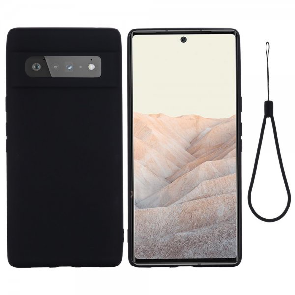Google Pixel 6 Pro Deksel med Stropp Silikon Svart