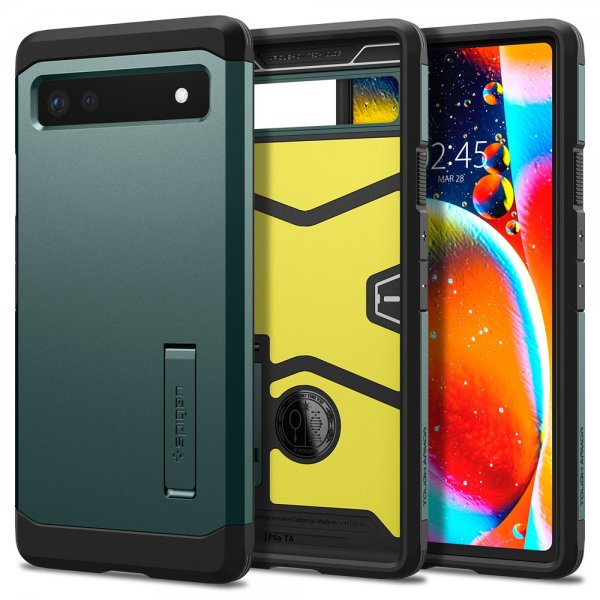 Spigen Google Pixel 6a Deksel Tough Armor Midnight Green