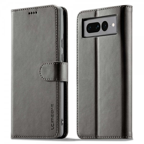 Lc.Imeeke Google Pixel 7 Pro Etui med Kortlomme stativfunksjon Grå