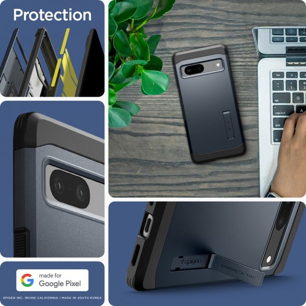 Spigen Google Pixel 7 Deksel Tough Armor Metal Slate