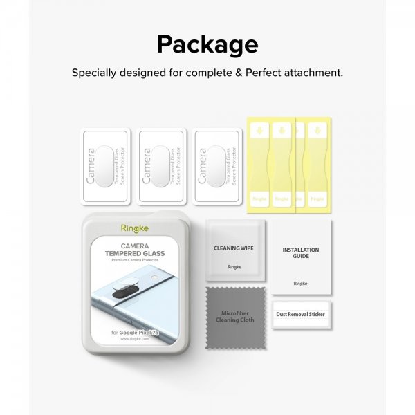 Ringke Google Pixel 7a Kamerabeskytter Camera Protector Glass 3-pack