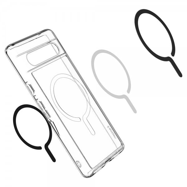 Spigen Google Pixel 7a Deksel Ultra Hybrid OneTap Metal Ring MagFit Svart