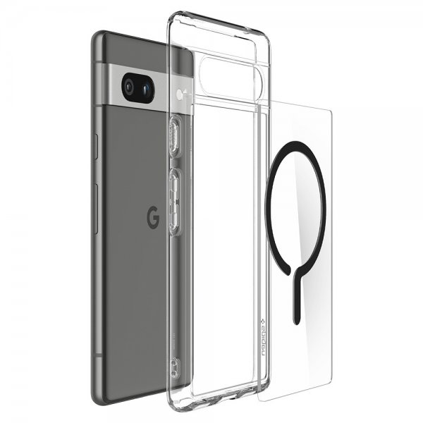 Spigen Google Pixel 7a Deksel Ultra Hybrid OneTap Metal Ring MagFit Svart