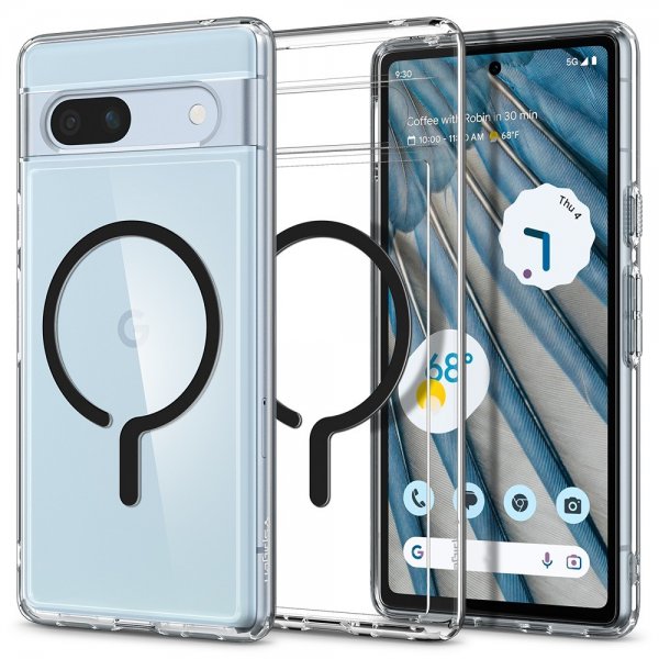 Spigen Google Pixel 7a Deksel Ultra Hybrid OneTap Metal Ring MagFit Svart