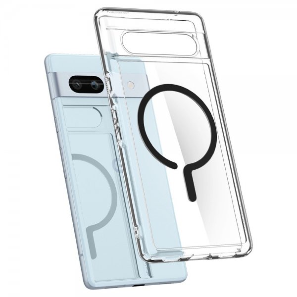 Spigen Google Pixel 7a Deksel Ultra Hybrid OneTap Metal Ring MagFit Svart