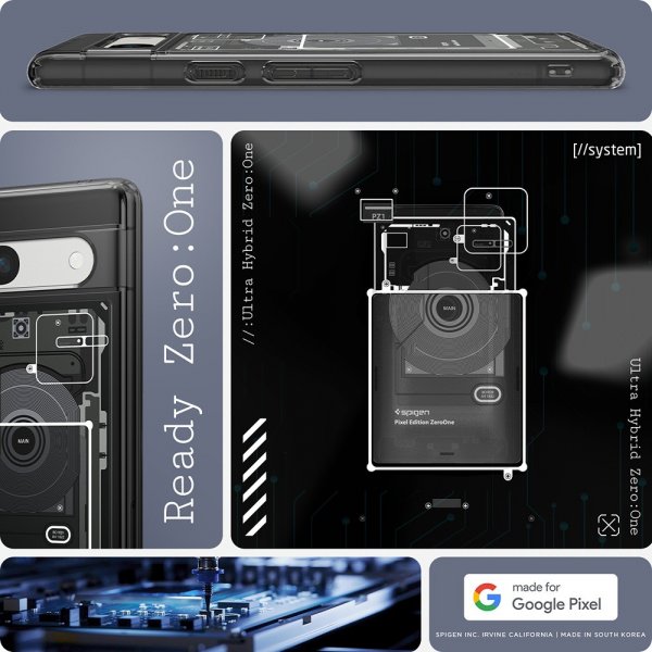 Spigen Google Pixel 7a Deksel Ultra Hybrid Zero One Svart