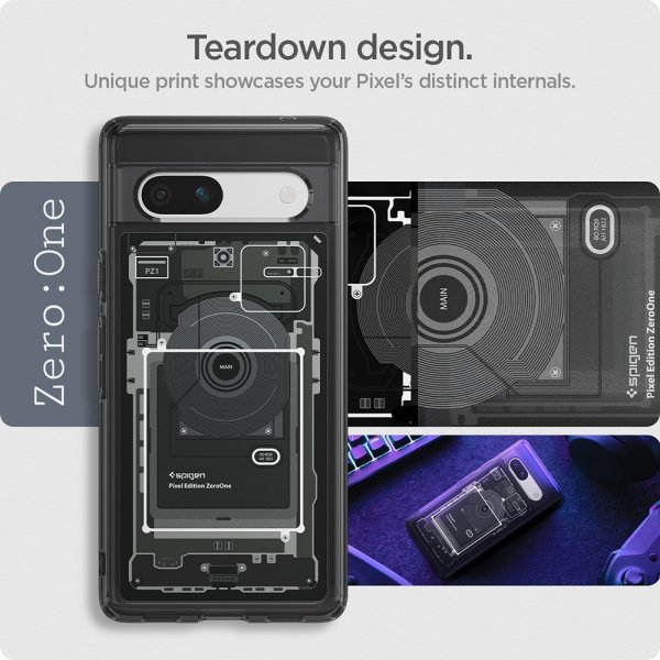 Spigen Google Pixel 7a Deksel Ultra Hybrid Zero One Svart