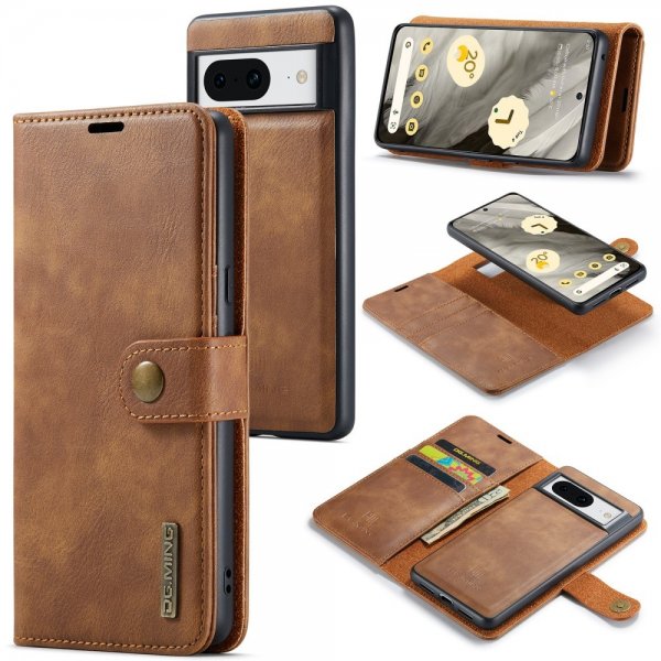 Dg.Ming Google Pixel 8 Etui Avtagbart Deksel Brun