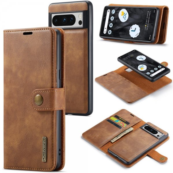 Dg.Ming Google Pixel 8 Pro Etui Avtagbart Deksel Brun