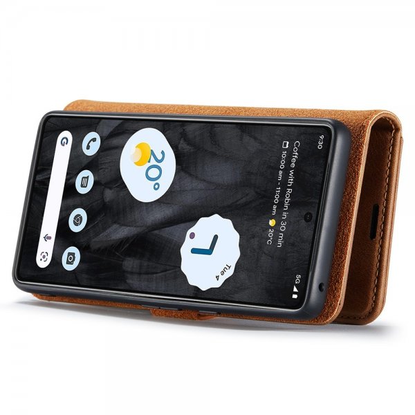 Dg.Ming Google Pixel 8 Pro Etui Avtagbart Deksel Brun