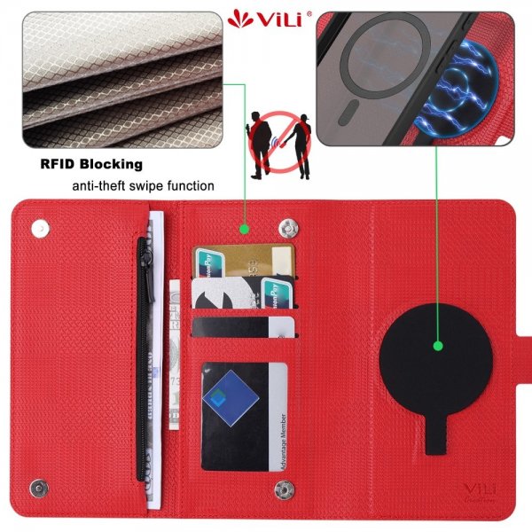 VILI Google Pixel 8 Pro Etui Avtagbart Deksel GHB Series MagSafe Rød