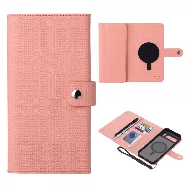 VILI Google Pixel 8 Pro Etui Avtagbart Deksel GHB Series MagSafe Rosa