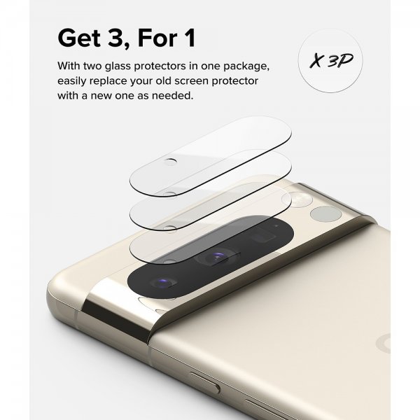 Ringke Google Pixel 8 Pro Kamerabeskytter Camera Protector Glass 3-pack