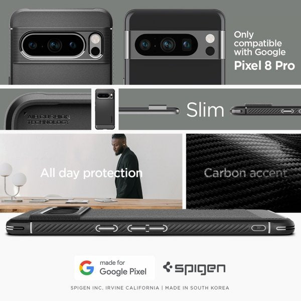 Spigen Google Pixel 8 Pro Deksel Rugged Armor Matte Black