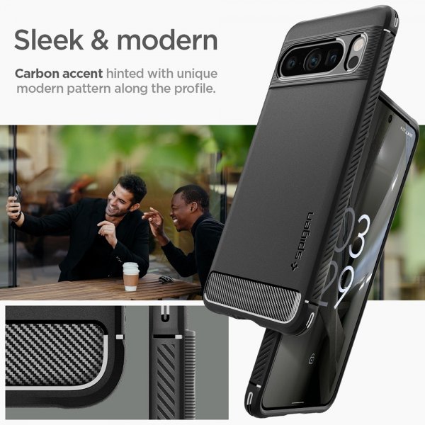 Spigen Google Pixel 8 Pro Deksel Rugged Armor Matte Black