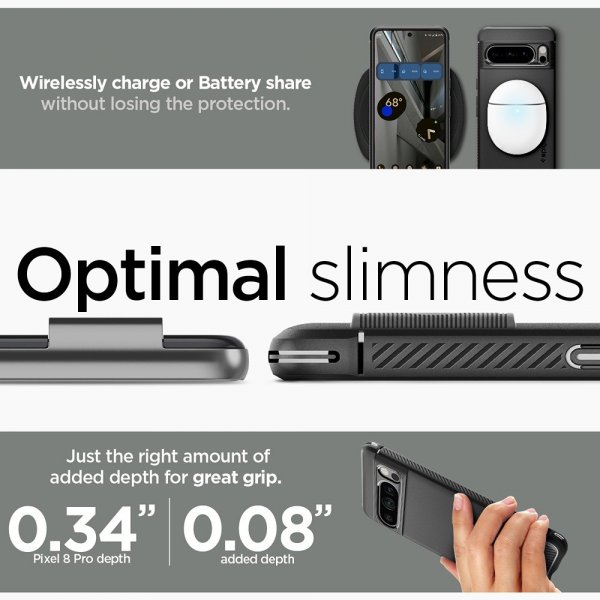 Spigen Google Pixel 8 Pro Deksel Rugged Armor Matte Black