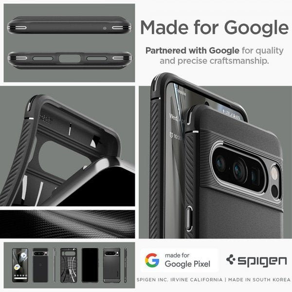 Spigen Google Pixel 8 Pro Deksel Rugged Armor Matte Black