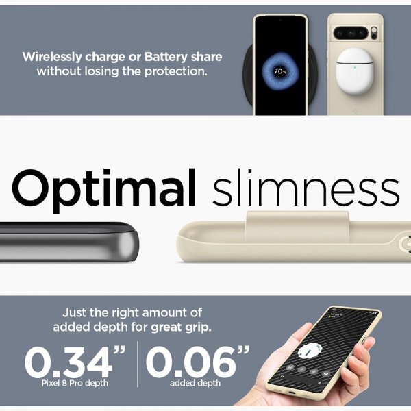Spigen Google Pixel 8 Pro Deksel Thin Fit Mute Beige