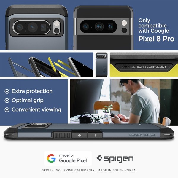Spigen Google Pixel 8 Pro Deksel Tough Armor Metal Slate