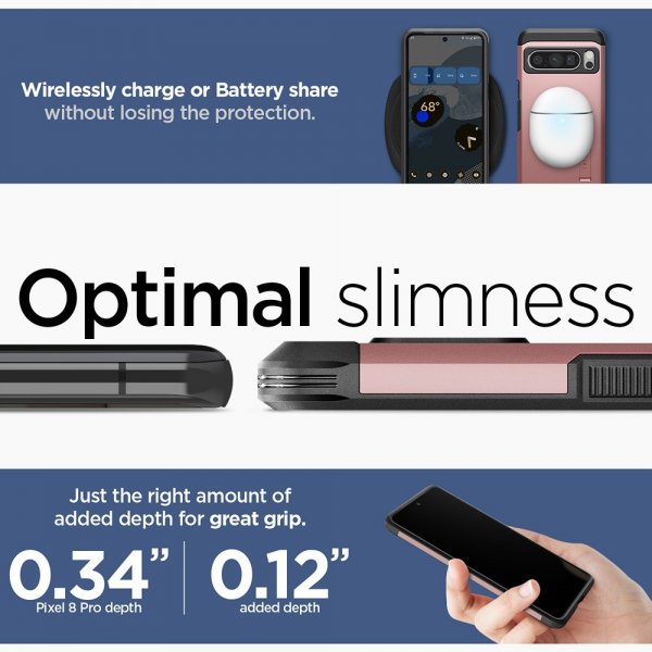 Spigen Google Pixel 8 Pro Deksel Tough Armor Rose Gold
