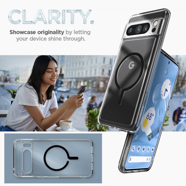 Spigen Google Pixel 8 Pro Deksel Ultra Hybrid OneTap Ring MagFit Svart