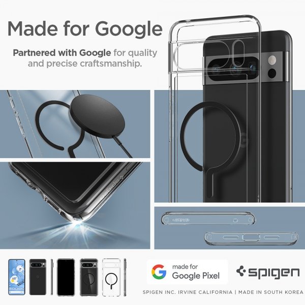 Spigen Google Pixel 8 Pro Deksel Ultra Hybrid OneTap Ring MagFit Svart