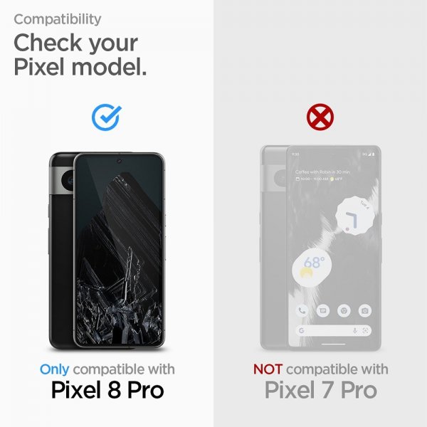 Spigen Google Pixel 8 Pro Skjermbeskytter GLAS.tR ALIGNmaster 2-pakning