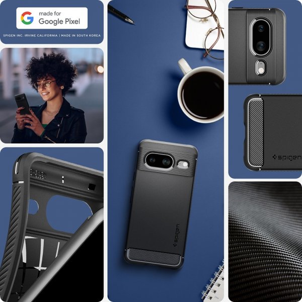 Spigen Google Pixel 8 Deksel Rugged Armor Matte Black