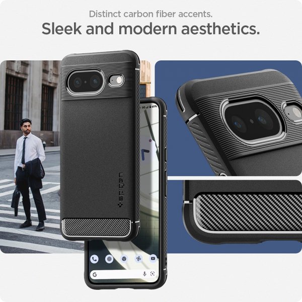 Spigen Google Pixel 8 Deksel Rugged Armor Matte Black
