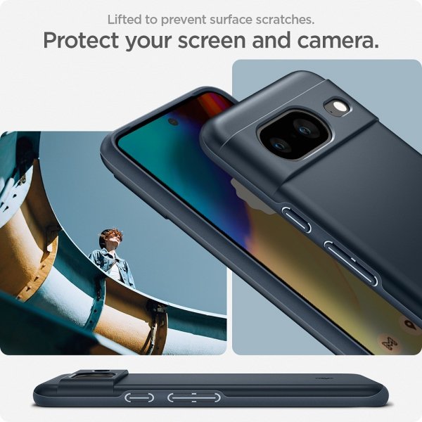 Spigen Google Pixel 8 Deksel Thin Fit Metal Slate