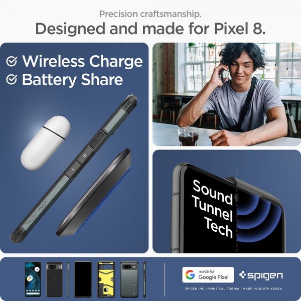 Spigen Google Pixel 8 Deksel Tough Armor Abyss Green