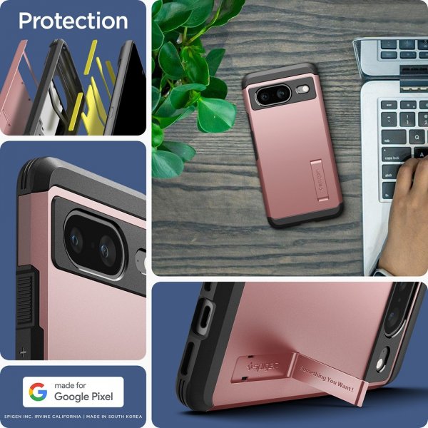Spigen Google Pixel 8 Deksel Tough Armor Rose Gold