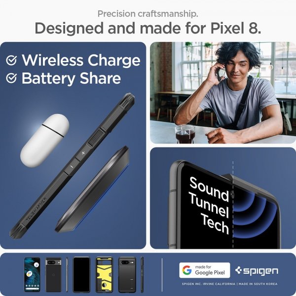 Spigen Google Pixel 8 Deksel Tough Armor Svart