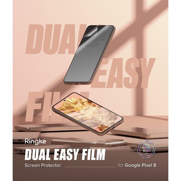 Ringke Google Pixel 8 Skjermbeskytter Dual Easy Film 2-pakning