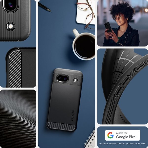 Spigen Google Pixel 8a Deksel Rugged Armor Matte Black