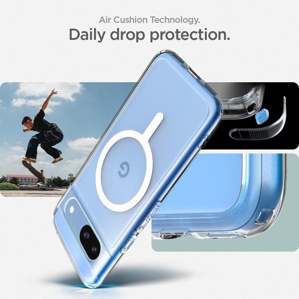 Spigen Google Pixel 8a Deksel Ultra Hybrid Metal Ring MagFit Hvit