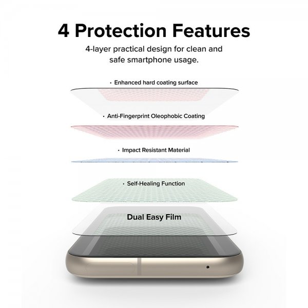 Ringke Google Pixel 8a Skjermbeskytter Dual Easy Film 2-pakning