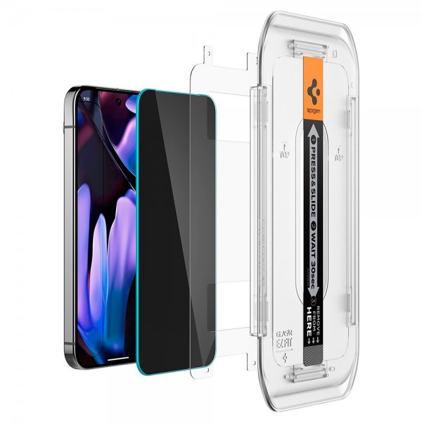 Spigen Google Pixel 9/9 Pro/Pixel 10/10 Pro Skjermbeskytter GLAS.tR EZ Fit Privacy 2-pakning