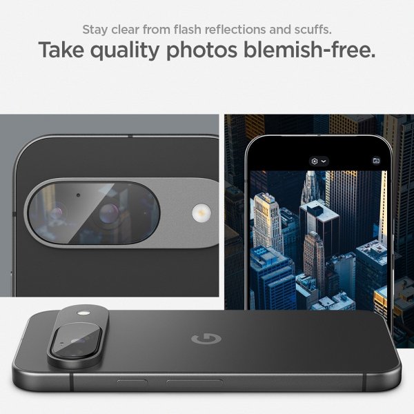 Spigen Google Pixel 9 Kamerabeskytter Glas.tR EZ Fit Optik 2-pakning