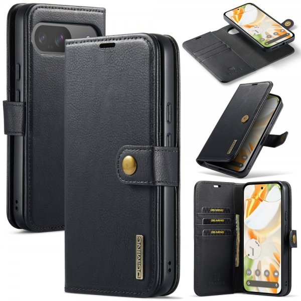 Dg.Ming Google Pixel 9/Pixel 9 Pro Etui Avtagbart Deksel Svart