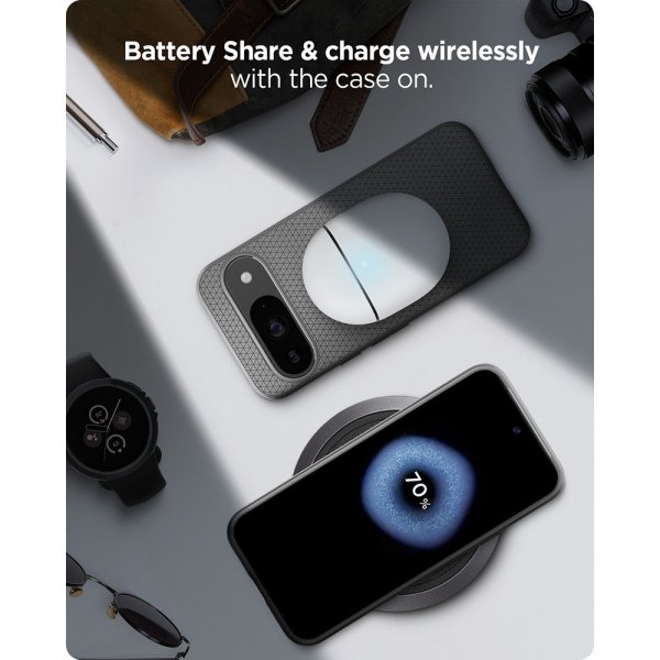 Spigen Google Pixel 9/Pixel 9 Pro Deksel Liquid Air Marble Gray