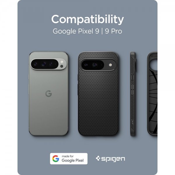 Spigen Google Pixel 9/Pixel 9 Pro Deksel Liquid Air Matte Black