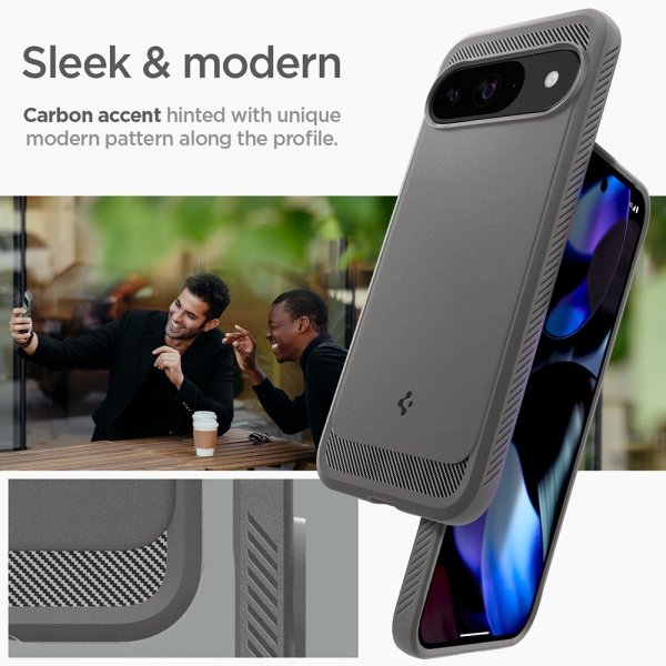 Spigen Google Pixel 9/Pixel 9 Pro Deksel Rugged Armor Marble Gray