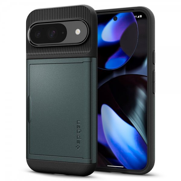 Spigen Google Pixel 9/Pixel 9 Pro Deksel Slim Armor CS Abyss Green