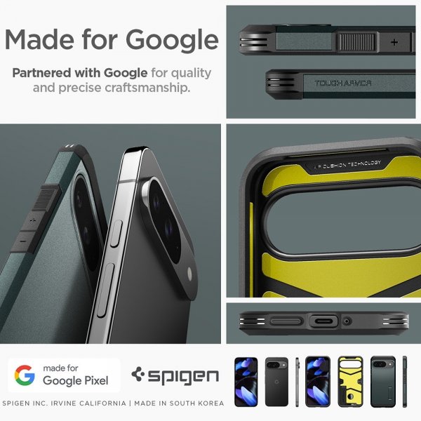 Spigen Google Pixel 9/Pixel 9 Pro Deksel Tough Armor Abyss Green