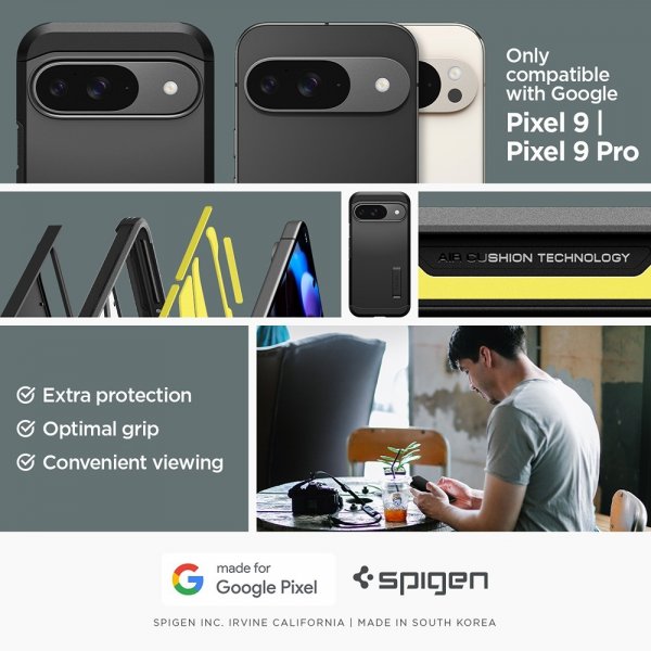 Spigen Google Pixel 9/Pixel 9 Pro Deksel Tough Armor Svart